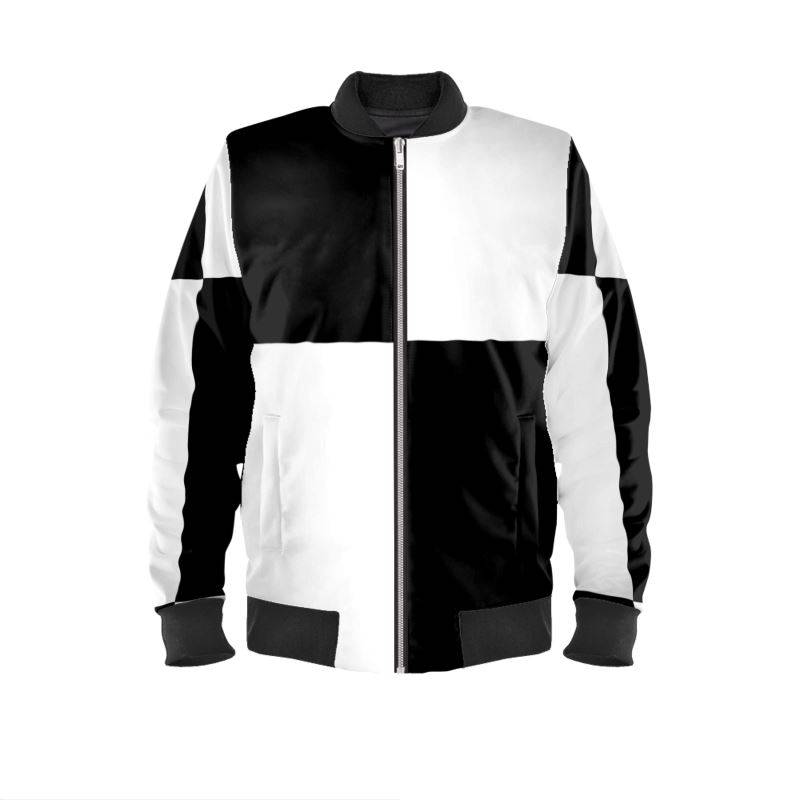 Black and white bomber jacket mens hot sale